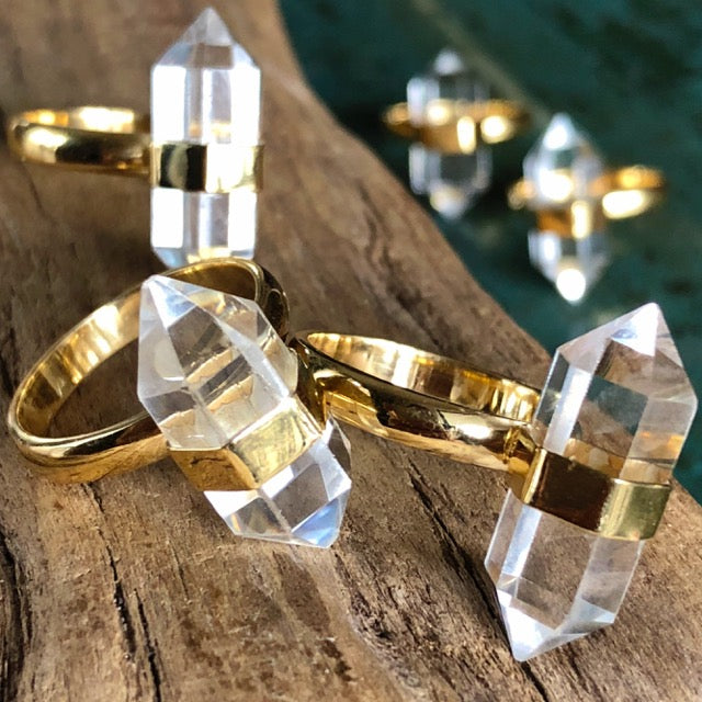 Natural Clear quartz Crystal quartz Ring 925 Sterling Silver Wholesale ring-R149  | eBay
